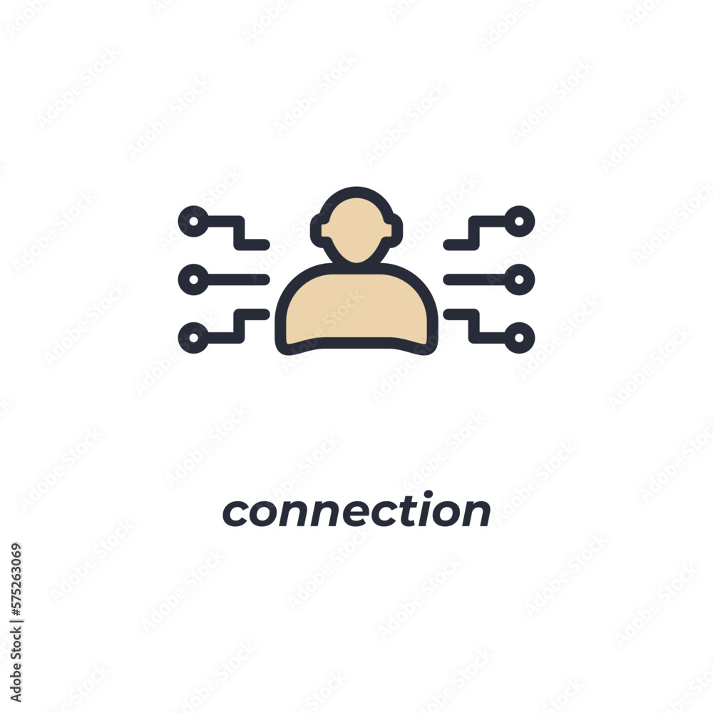 Poster vector sign connection symbol is isolated on a white background. icon color editable.