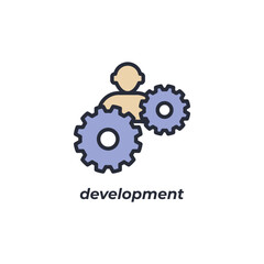 Vector sign development symbol is isolated on a white background. icon color editable.