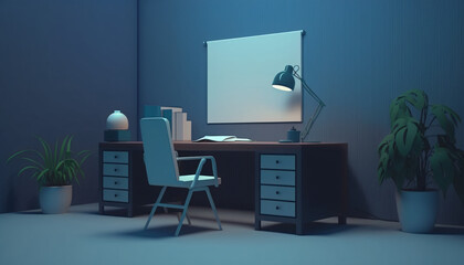 calm modern office desk generative ai