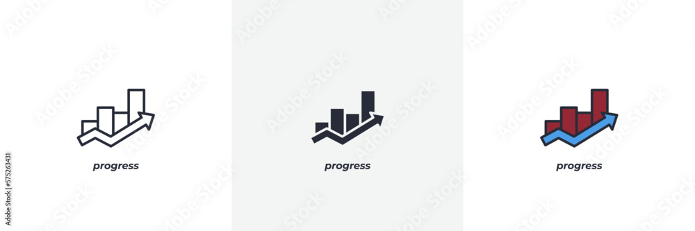 Poster progress icon. line, solid and filled outline colorful version, outline and filled vector sign. idea