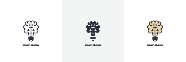 brainstorm icon. Line, solid and filled outline colorful version, outline and filled vector sign. Idea Symbol, logo illustration. Vector graphics