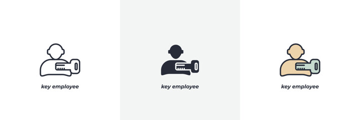 key employee icon. Line, solid and filled outline colorful version, outline and filled vector sign. Idea Symbol, logo illustration. Vector graphics