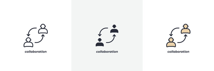 collaboration icon. Line, solid and filled outline colorful version, outline and filled vector sign. Idea Symbol, logo illustration. Vector graphics