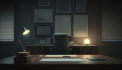 luxurious home office with digital interior design elements