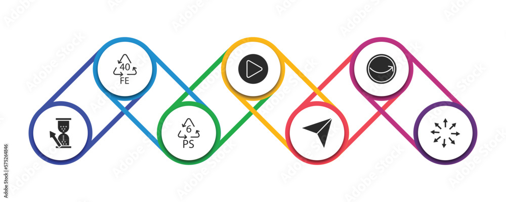 Aufkleber user interface filled icons with infographic template. glyph icons such as 40 fe, right arrow play b