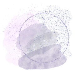 Purple watercolor design Isolated on Transparent Background 