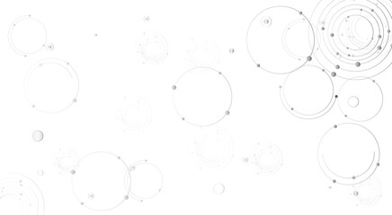 Abstract geometric background with a mesh of circles. Minimalist design, business background, scientific concept, technological solutions. © Lesia