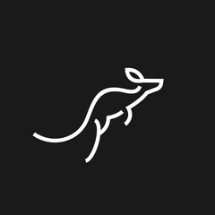 kangaroo simple line icon logo vector design, modern abstract logo pictogram design of wallaby