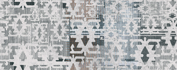 Obraz premium High definition repeat boho geometric pattern isolated on texture surface