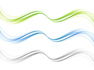 Vector abstract colorful flowing wave lines isolated on white background. Design element for wedding invitation, greeting card