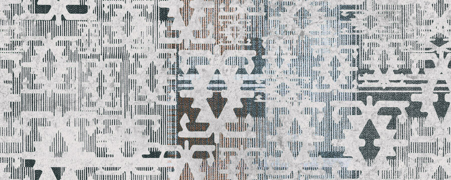 High definition repeat boho geometric pattern isolated on texture surface