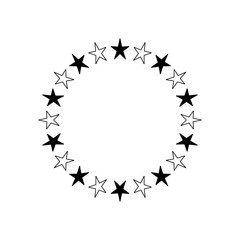 Decorative line art frames for design template. Lace illustration for invitations and greeting cards. Circle leaf frame vector.	