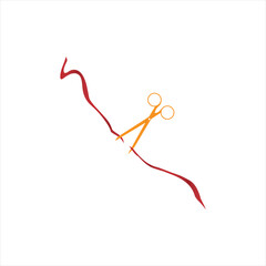 Grand Opening Ribbon Scissors Illustration