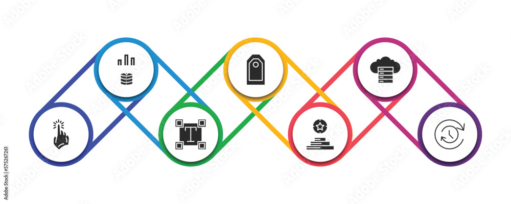 Poster technology filled icons with infographic template. glyph icons such as data visualization, attribute
