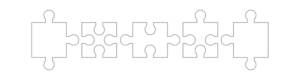 Puzzle Band Banner Elemente Leer Wei&szlig; Reihe