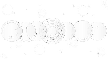 Abstract geometric background with a mesh of circles. Minimalist design, business background, scientific concept, technological solutions.Vector © Lesia