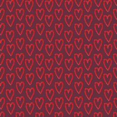 Fototapeta na wymiar Romantic seamless pattern. Background for Valentin's day with hearts