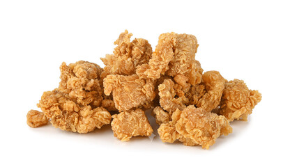 Fried popcorn chicken isolated on transparent background. PNG