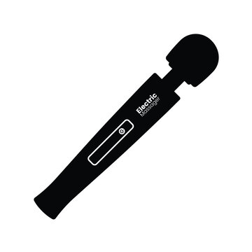 recommend clip art: Electric Massager Silhouette. Black and White Icon Design Element on Isolated White Background