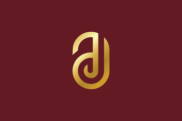 ad letter with golden typography fashion brand logo design, ad golden logo, ad icon, da icon, ad company logo