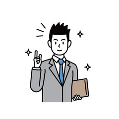 Business man with positive pose and smile for successful business