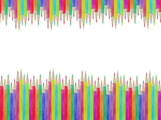 Watercolor school supplies background with colorful pen. Back to school watercolor background with backpack, pen, pencil, rubber, books.