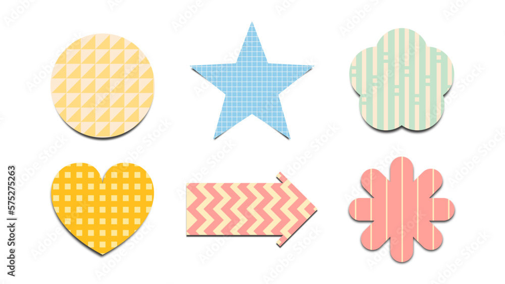 Poster set of label tag abstract geometric pattern colorful element illustration vector eps jpeg png