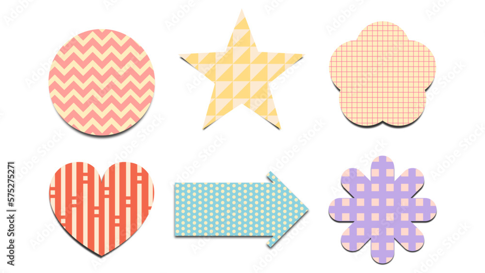 Poster set of label tag abstract geometric pattern colorful element illustration vector eps jpeg png
