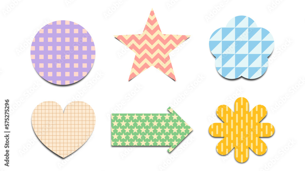 Aufkleber set of label tag abstract geometric pattern colorful element illustration vector eps jpeg png