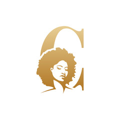 Initial afro face logo vector design templates