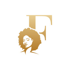 Initial afro face logo vector design templates