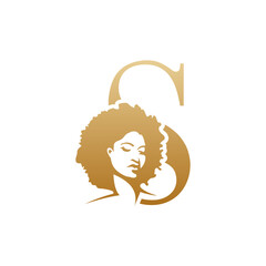 Initial afro face logo vector design templates