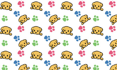 Fun colorful  paw  foot trail print seamless pattern. Creative minimalist style art background for children or trendy design with basic shapes. Simple childish scribble backdrop.