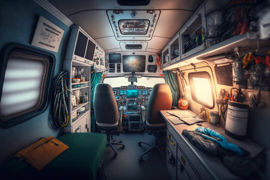 Inside an ambulance. Generative AI