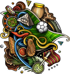 Uruguay detailed cartoon illustration