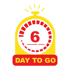 Day to go sign vector design label with great font and icon in  nice red and yellow color