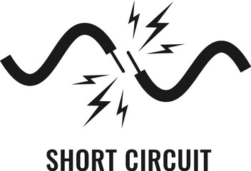 Short circuit vector icon