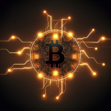 Shiny bitcoin, Bitcoin data , photo generated by IA, crypto coin
