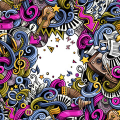 Music detailed cartoon border illustration