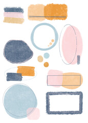 Elements frame watercolor brush 
Vector set