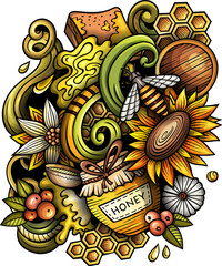 Sweet honey detailed cartoon illustration