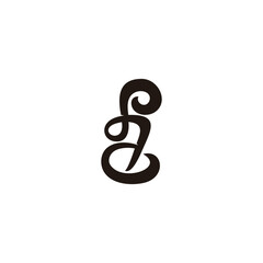 letter sd curves linked logo vector