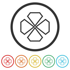 Diamond logo icons in color circle buttons