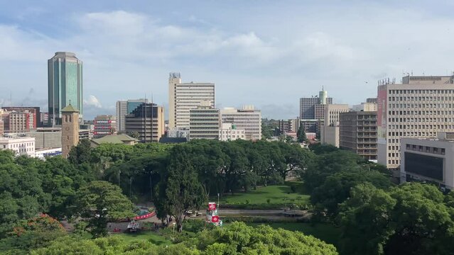 Panoramic view on Africa Unity Square in Harare