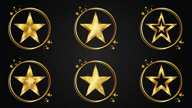 Vector Illustration Gold Stars Stock Photo, Picture and Royalty Free Image.  Image 47911209.
