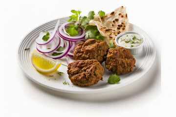 Kabab isolated on white background, Delicious food. Generative AI