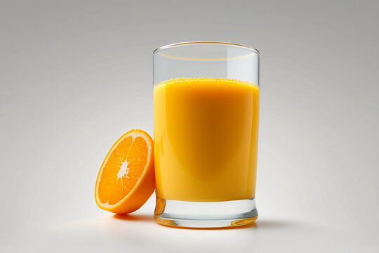 Orange Juice isolated on white background, Delicious food. Generative AI
