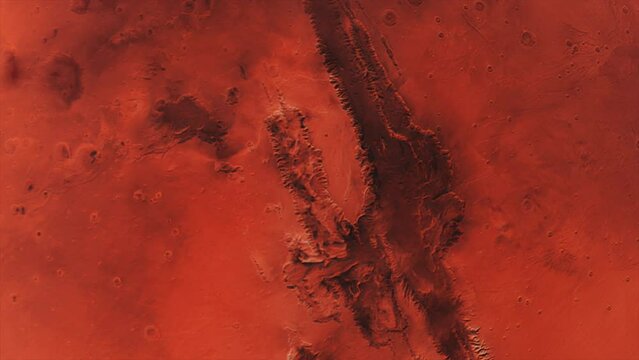 Concept 3-U1 View of the realistic planet mars with atmosphere and stars.