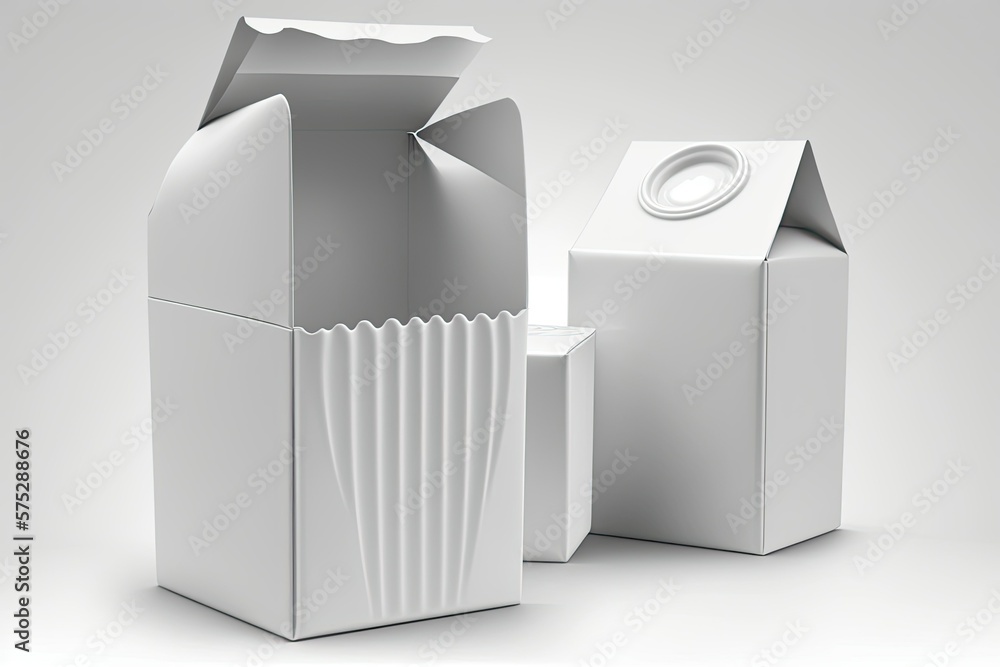 Poster screw tops on milk carton boxes or containers that are simple to open and reseal for longer shelf li