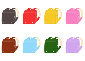 カラフルなランドセルのイラスト